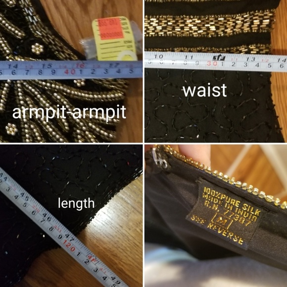 LANDMARK Gold/Black Beaded Silk Dress - Picture 4 of 6